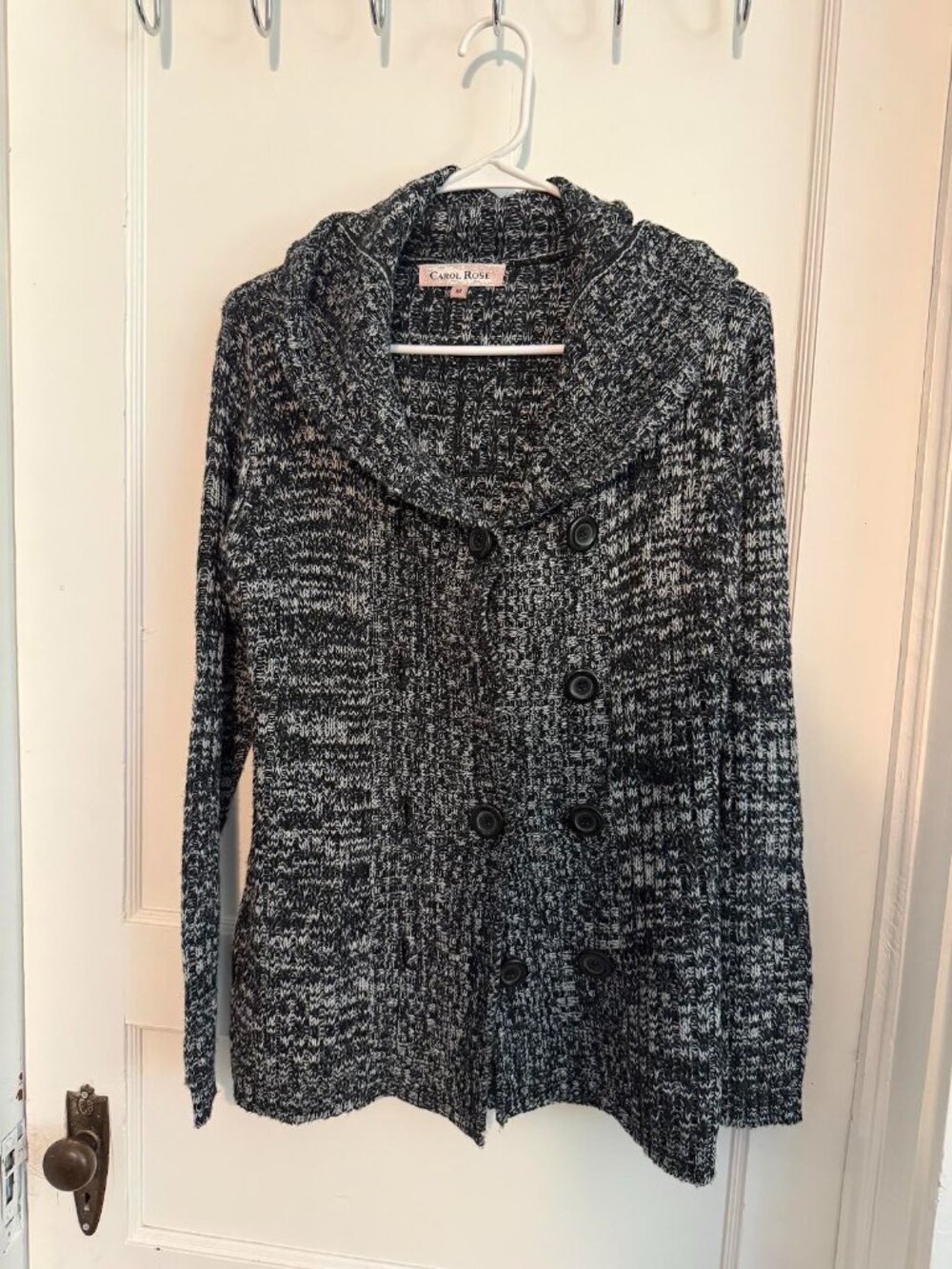 Marled Knit Hooded Cardigan Sweater Jacket